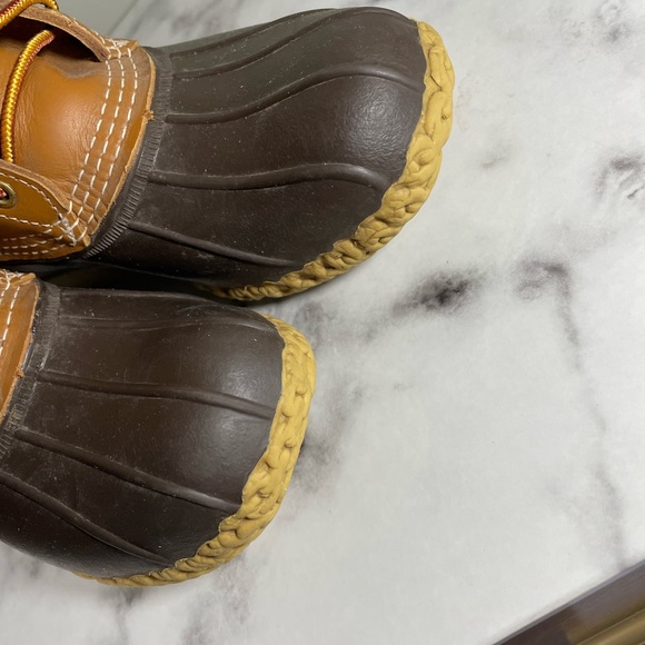 LL Bean Women's Bean Boots, 8" duck tan brown waterproof Sz 7 - Picture 6 of 7